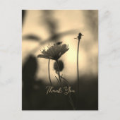 Romantic Sepia Flower – Botanical Fantasy Thanks Briefkaart (Voorkant)