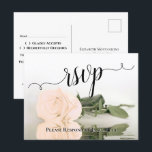 Romantic Sepia Peach Reflecterend Roos Wedding RSV Briefkaart<br><div class="desc">Deze prachtige RSVP-kaart maakt het voor uw gasten gemakkelijk om te reageren op uw trouwuitnodiging. Het ontwerp is voorzien van een prachtige bleke sepia of perzikkleurig roos dat in een pool van water met golven en rimpels weerkaatst, en een lacy scriptcalligrafie-titel. De rug is ontworpen voor uw gasten om met...</div>