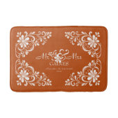 Romantic Shabby Chic Burnt Orange Mr Mrs Newlywed Badmat (Voorkant)
