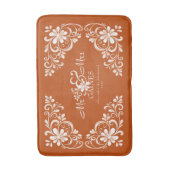 Romantic Shabby Chic Burnt Orange Mr Mrs Newlywed Badmat (Voorkant Verticaal)
