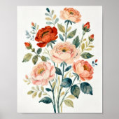 Romantic Shabby Chic Floral Art Poster (Voorkant)