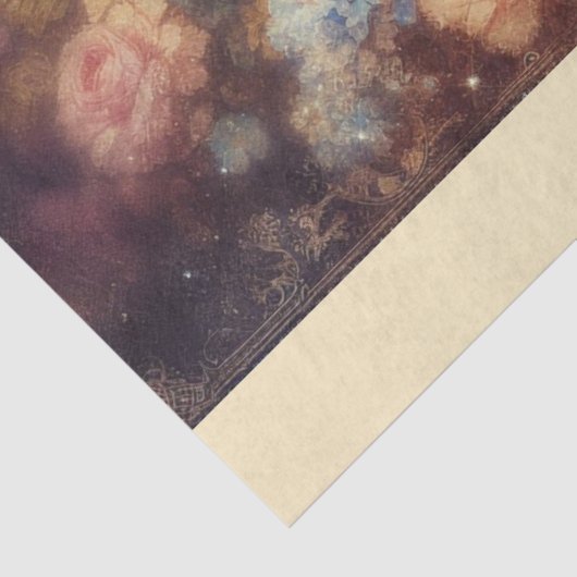 Romantic Shabby Chic Floral Cat Decoupage Tissuepapier (Detail)