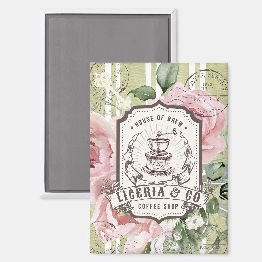 Romantic Shabby Chic French decor Botanical Magneet (Voorkant / Achterkant)