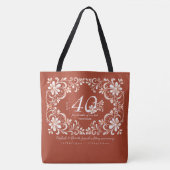 Romantic Shabby Chic Red Rust 40th Anniversary Tote Bag (Voorkant)