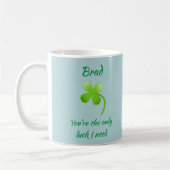 Romantic Shamrock and Luck Quote Koffiemok (Links)