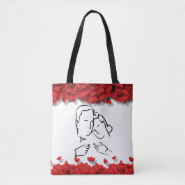 Romantic Silhouette Couple Glamoureuze Hearths Tote Bag