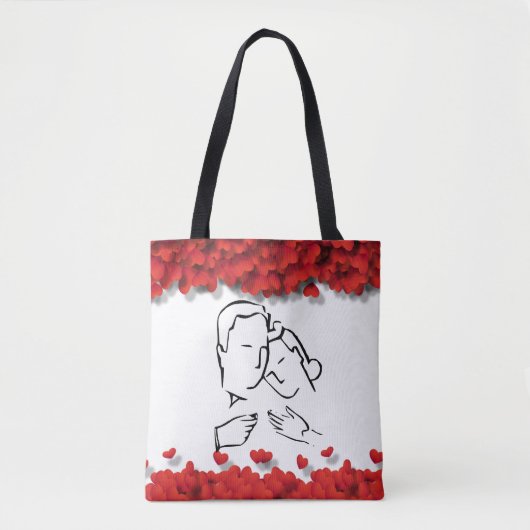 Romantic Silhouette Couple Glamoureuze Hearths Tote Bag (Voorkant)