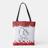 Romantic Silhouette Couple Glamoureuze Hearths Tote Bag (Achterkant)