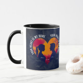 Romantic Silhouette Couple Heart Two-Tone Mug Mok