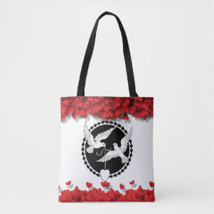 Romantic Silhouette doet een paar glamoureuze hart Tote Bag
