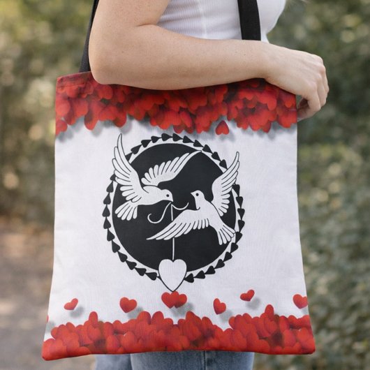 Romantic Silhouette doet een paar glamoureuze hart Tote Bag