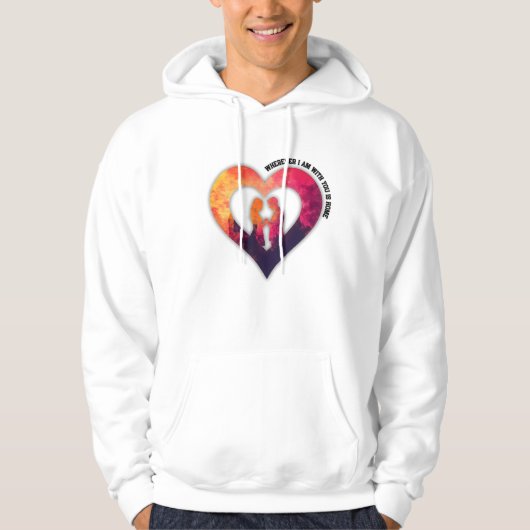 Romantic Silhouette Heart Couple Valentine's Day  Hoodie (Voorkant)