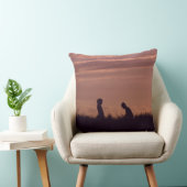 Romantic Silhouette Young People Sunset Foto Kussen (Stoel)