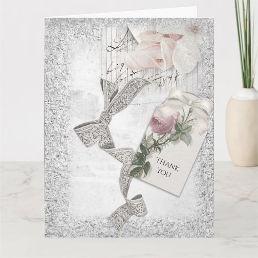 Romantic  Silver Elegance Bedankkaart (Voorkant)