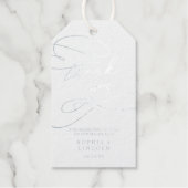Romantic Silver Flourish Bedankt voor je plezier Cadeaulabels (Voorkant)