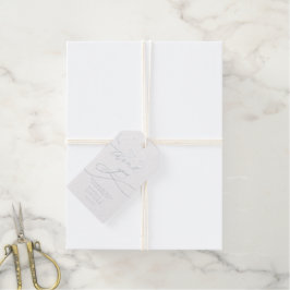 Romantic Silver Flourish Bedankt voor je plezier Cadeaulabels