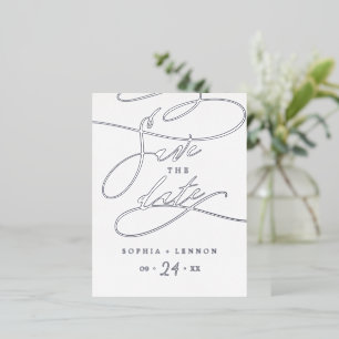Romantic Silver Foil Calligrafie Save the Date Folie Uitnodiging Briefkaart