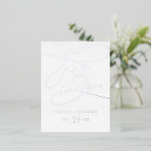 Romantic Silver Foil Calligrafie Save the Date Folie Uitnodiging Briefkaart (Staand Voorkant)