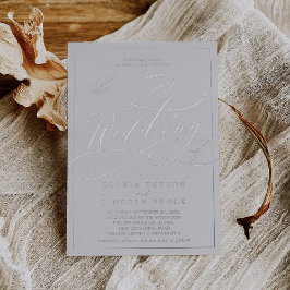 Romantic Silver Foil Grey | Lijst bruiloft Folie Uitnodiging