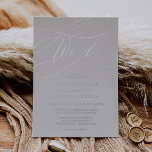 Romantic Silver Foil Grey | Vlaams huwelijk Folie Uitnodiging<br><div class="desc">Deze romantische zilveren folie grijs bloei We doen trouwuitnodiging is perfect voor een eenvoudige bruiloft. Het moderne klassieke ontwerp is uitgerust met fancy draden en grillen met prachtige elegante,  handgeschreven zilveren folie drukgeperste typografie.</div>