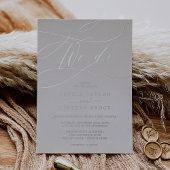 Romantic Silver Foil Grey | Vlaams huwelijk Folie Uitnodiging