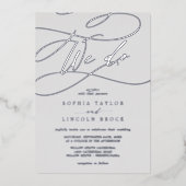 Romantic Silver Foil Grey | Vlaams huwelijk Folie Uitnodiging (Voorkant)