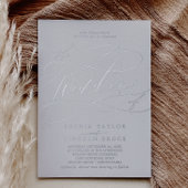 Romantic Silver Foil Grey vult het huwelijk van Folie Uitnodiging