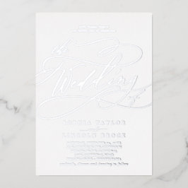 Romantic Silver Foil laadt het huwelijk van Folie Uitnodiging