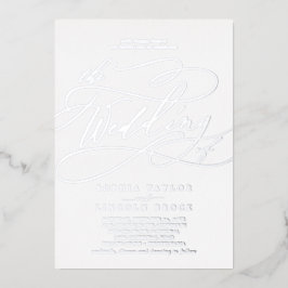 Romantic Silver Foil laadt het huwelijk van Folie Uitnodiging