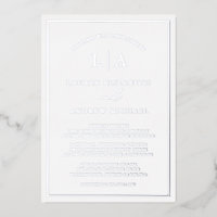 Romantic Silver Foil Monogram Border Weddenschap