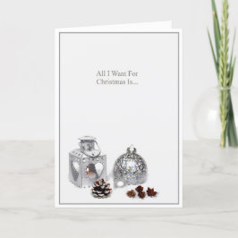 Romantic Silver Ornamenten Kerstmis Feestdagen Kaart
