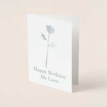 Romantic Silver Roos met eigen bericht - Aangepast