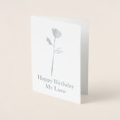 Romantic Silver Roos met eigen bericht - Aangepast Folie Kaarten (Voorkant)