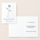 Romantic Silver Roos met eigen bericht - Aangepast Folie Kaarten (Display)