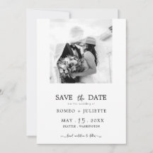 Romantic Simple Black&White-foto Opslaan datum