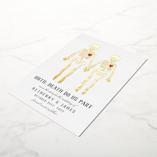 Romantic Skeletons Folie Uitnodiging (Gedraaid)