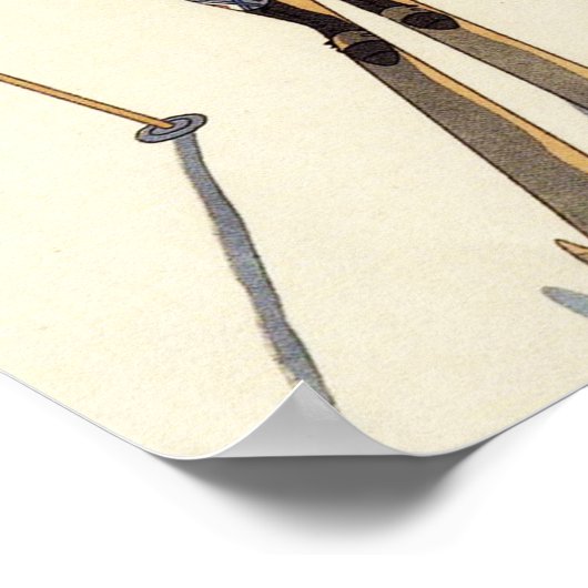 Romantic Skiing Couple Poster (Hoek)