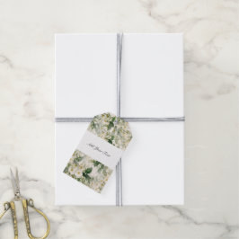 Romantic Smooth White Flowers en Green Leaves Cadeaulabel