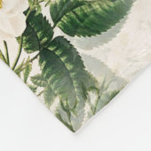 Romantic Smooth White Flowers en Green Leaves Fleece Deken (Hoek)