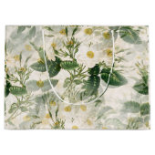 Romantic Smooth White Flowers en Green Leaves Groot Cadeauzakje (Voorkant)