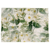 Romantic Smooth White Flowers en Green Leaves Groot Cadeauzakje (Achterkant)