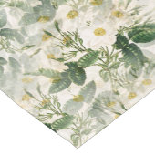 Romantic Smooth White Flowers en Green Leaves Korte Tafelloper (Hoek)