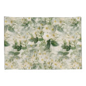 Romantic Smooth White Flowers en Green Leaves Kussensloop (Achterkant-Rechts)