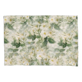 Romantic Smooth White Flowers en Green Leaves Kussensloop (Voorkant-Links)