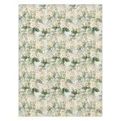 Romantic Smooth White Flowers en Green Leaves Tafelkleed (Voorkant)