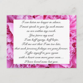 Romantic Snoep Roze Floral Jane Austen Love Quote Briefkaart