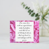 Romantic Snoep Roze Floral Jane Austen Love Quote Briefkaart (Staand voorkant)