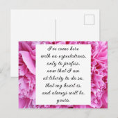 Romantic Snoep Roze Floral Jane Austen Love Quote Briefkaart (Voorkant / Achterkant)