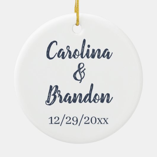 Romantic Snuggle Bunny Love Blue Moon personaliser Keramisch Ornament (Achterkant)