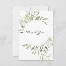 Romantic Soft Botanical Greenery Bedankkaart